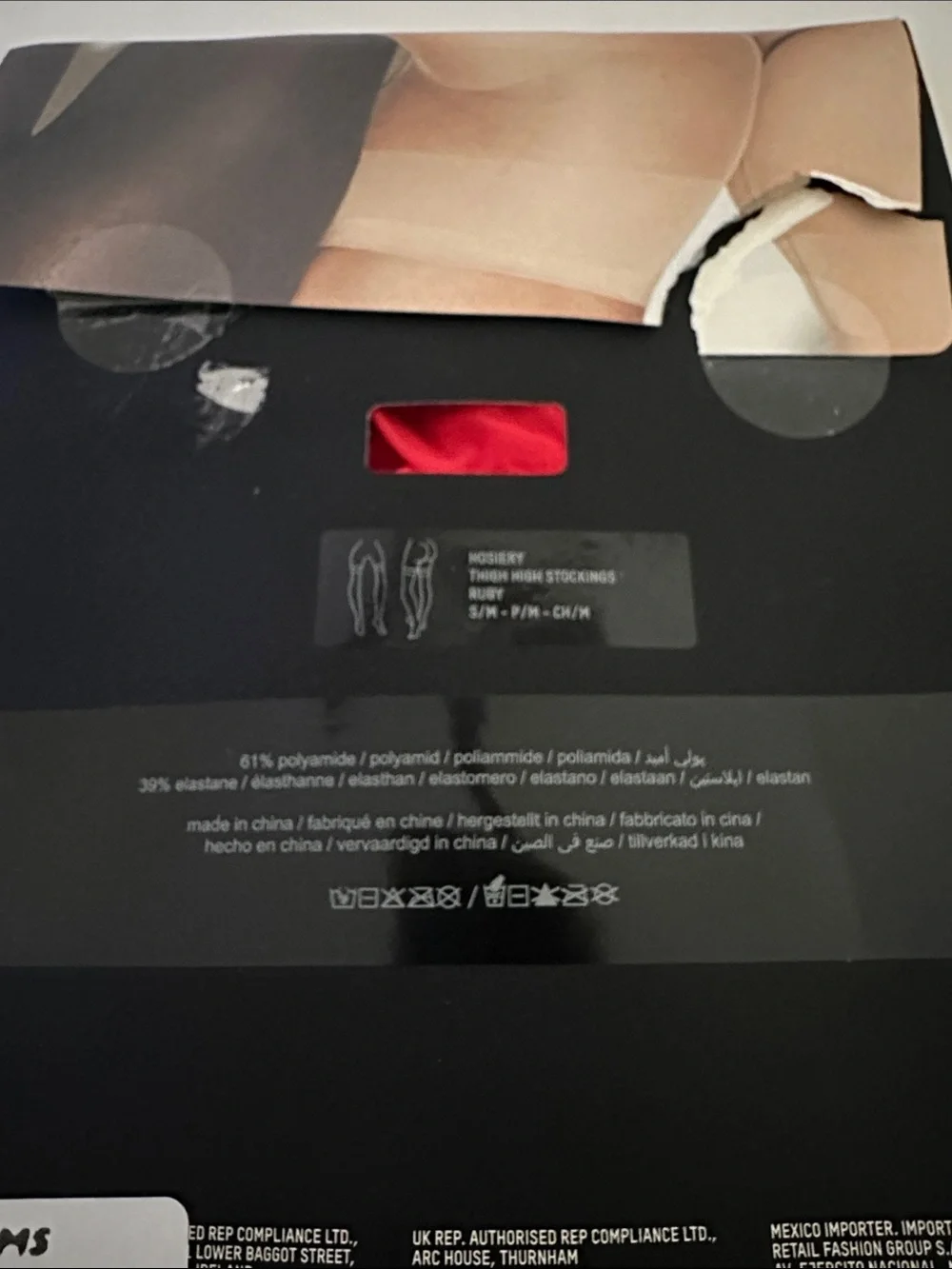 SKIMS Ruby Red Back Seam Stockings New